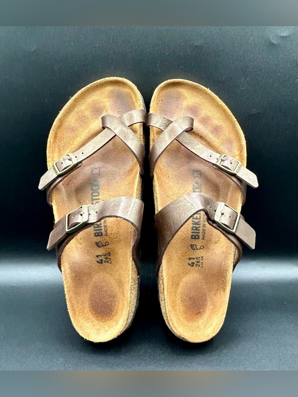BIRKENSTOCK Mayari Toe-Loop Sandals. Metallic Taupe Finish. EU Size 41 - Picture 3 of 8